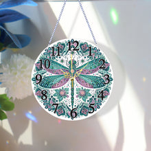 Load image into Gallery viewer, Acrylic Special Shaped Dragonfly 5D Diamond Painting Hanging Clock Art Craft
