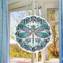 Load image into Gallery viewer, Acrylic Special Shaped Dragonfly 5D Diamond Painting Hanging Clock Art Craft
