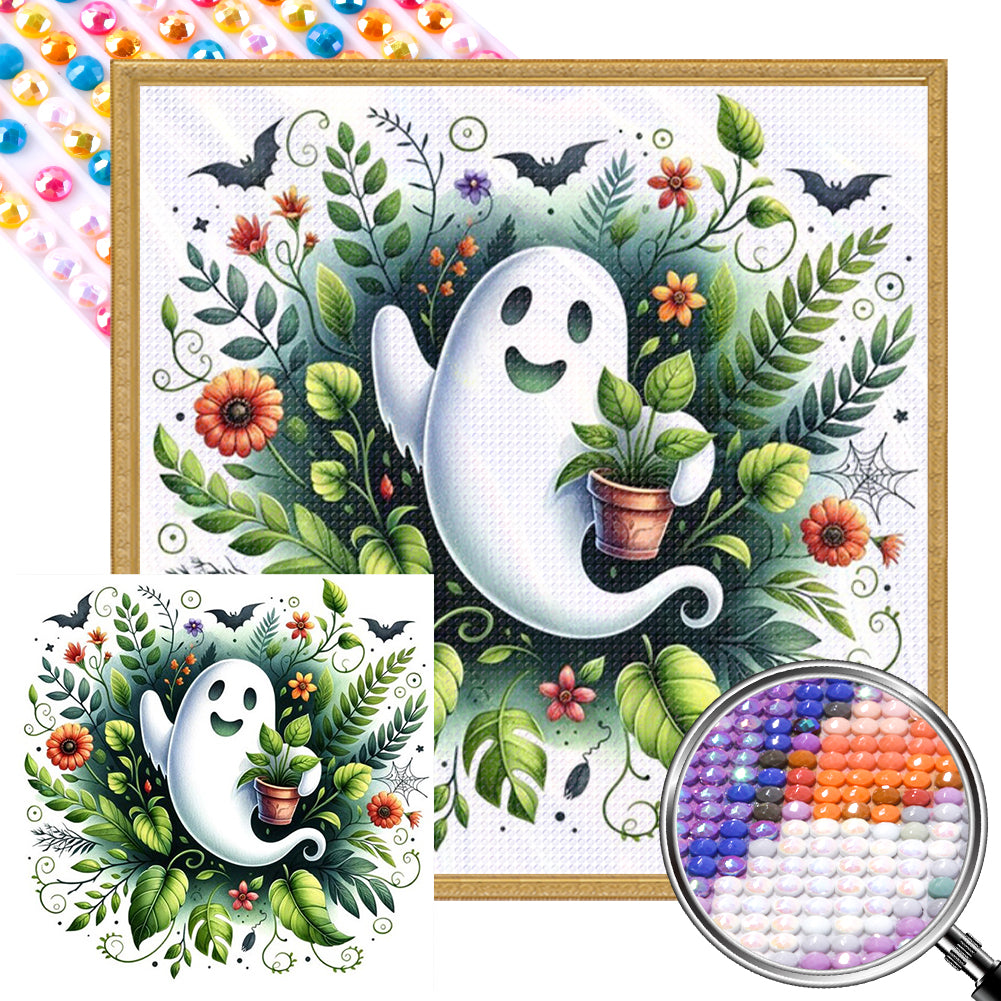 AB Diamond Painting - Full Round - Halloween grass ghost (40*40CM)