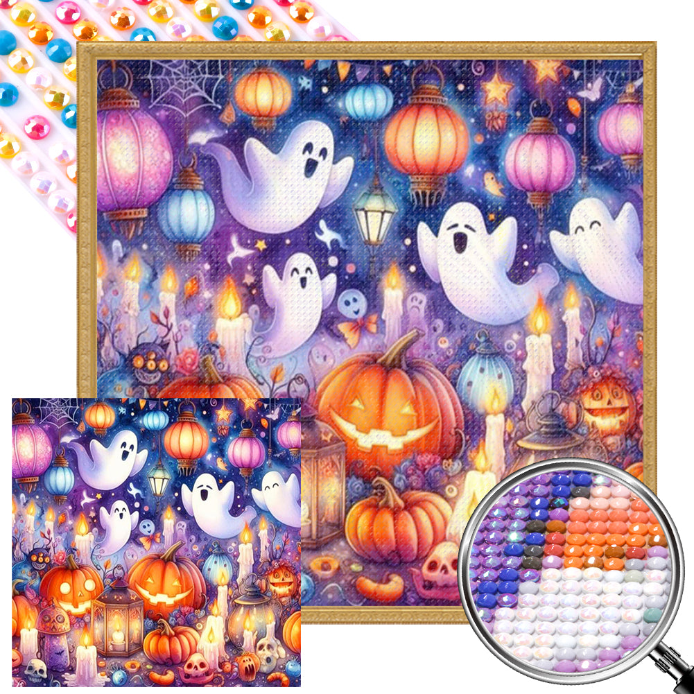 AB Diamond Painting - Full Round - Halloween ghost lantern show (40*40CM)