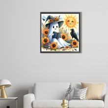 Load image into Gallery viewer, AB Diamond Painting - Full Round - Halloween ghost and black crow (40*40CM)
