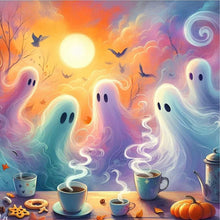 Load image into Gallery viewer, AB Diamond Painting - Full Round - Halloween ghost tea party (40*40CM)
