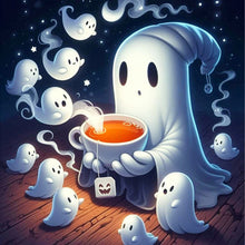 Load image into Gallery viewer, AB Diamond Painting - Full Round - Halloween ghosts line up for tea (40*40CM)
