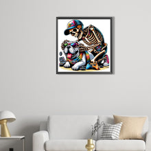 Load image into Gallery viewer, AB Diamond Painting - Full Round - Halloween skull and dog (40*40CM)

