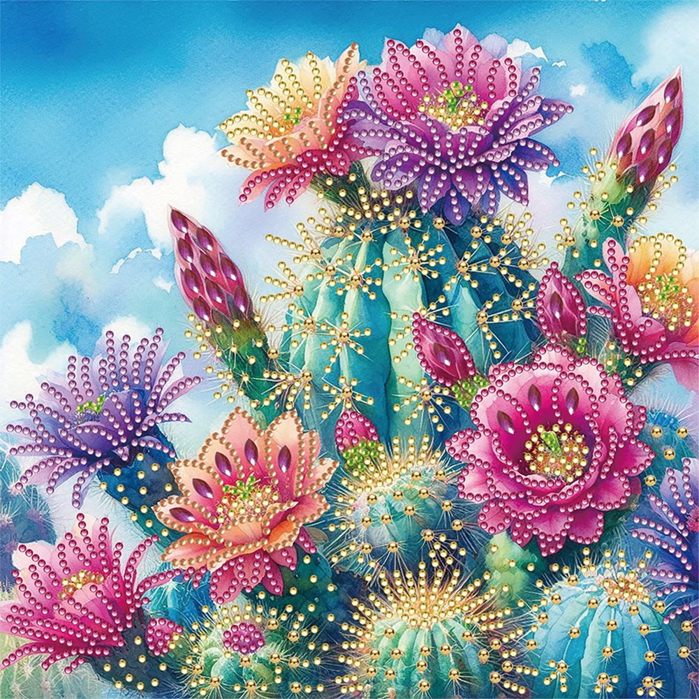 Diamond Painting - Partial Special Shaped - Cactus flowers (30*30CM)