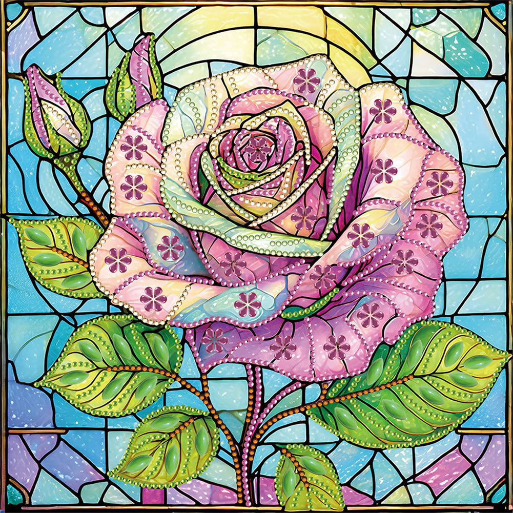 Diamond Painting - Partial Special Shaped - Rose flowers (30*30CM)