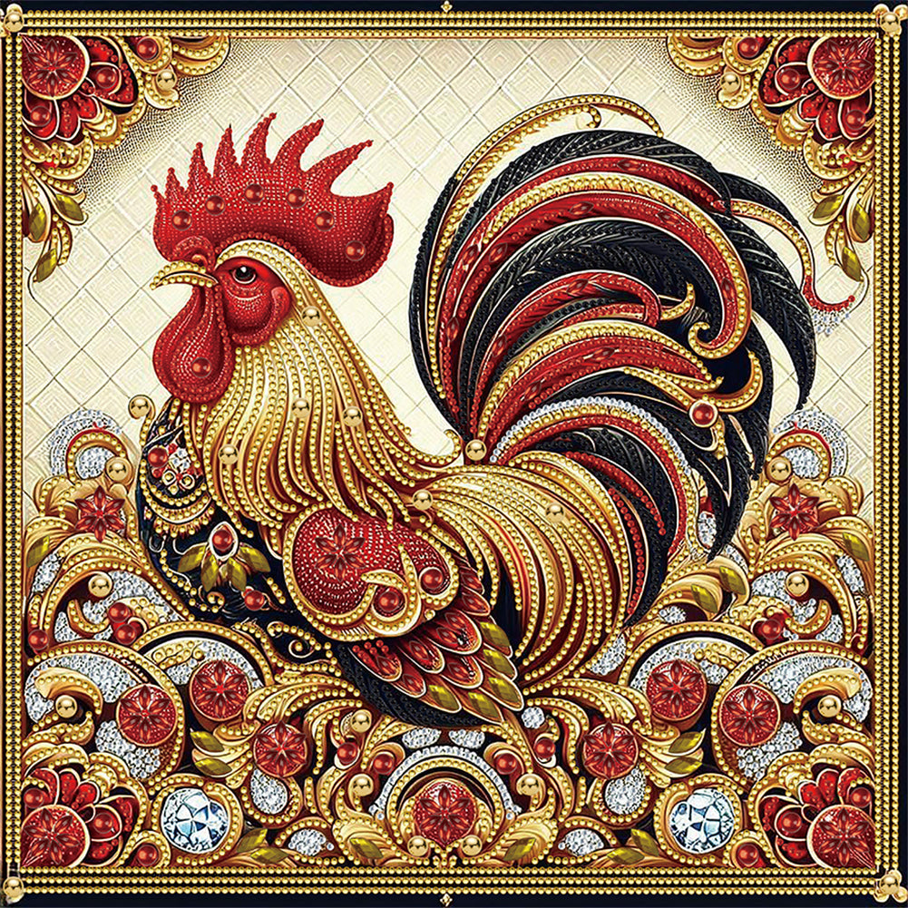 Diamond Painting - Partial Special Shaped - Rooster (40*40CM)