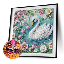 Load image into Gallery viewer, Diamond Painting - Partial Special Shaped - White swan (40*40CM)
