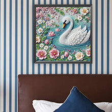 Load image into Gallery viewer, Diamond Painting - Partial Special Shaped - White swan (40*40CM)
