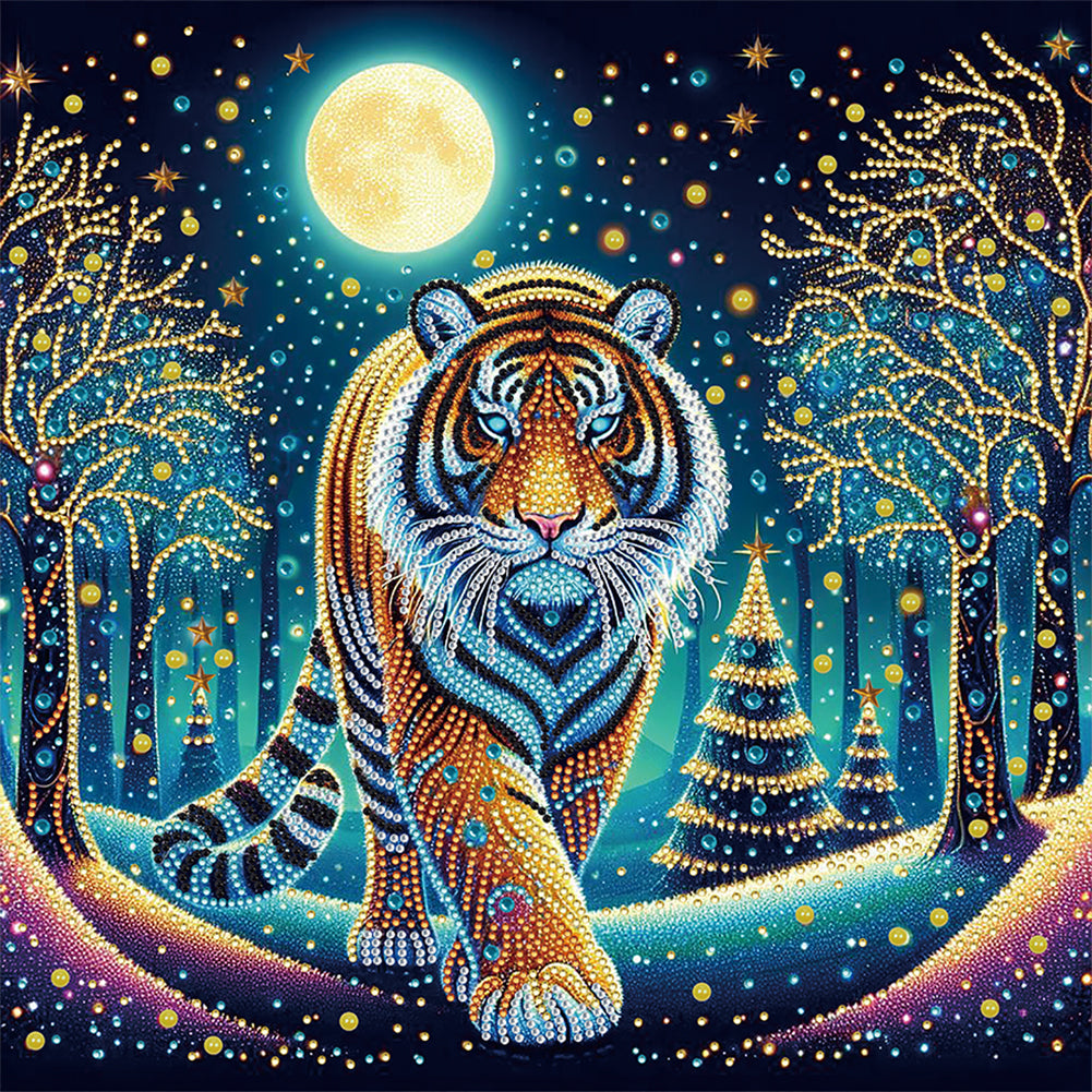 Diamond Painting - Partial Special Shaped - Tiger (40*40CM)