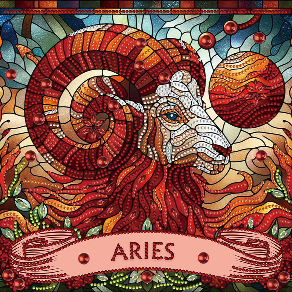 Diamond Painting - Partial Special Shaped - Zodiac Aries (30*30CM)