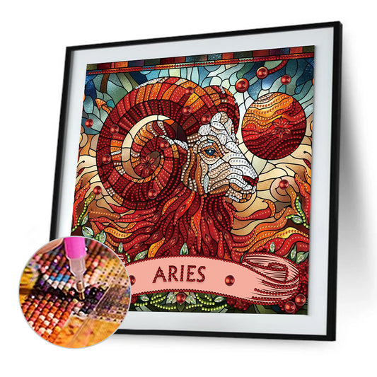 Diamond Painting - Partial Special Shaped - Zodiac Aries (30*30CM)