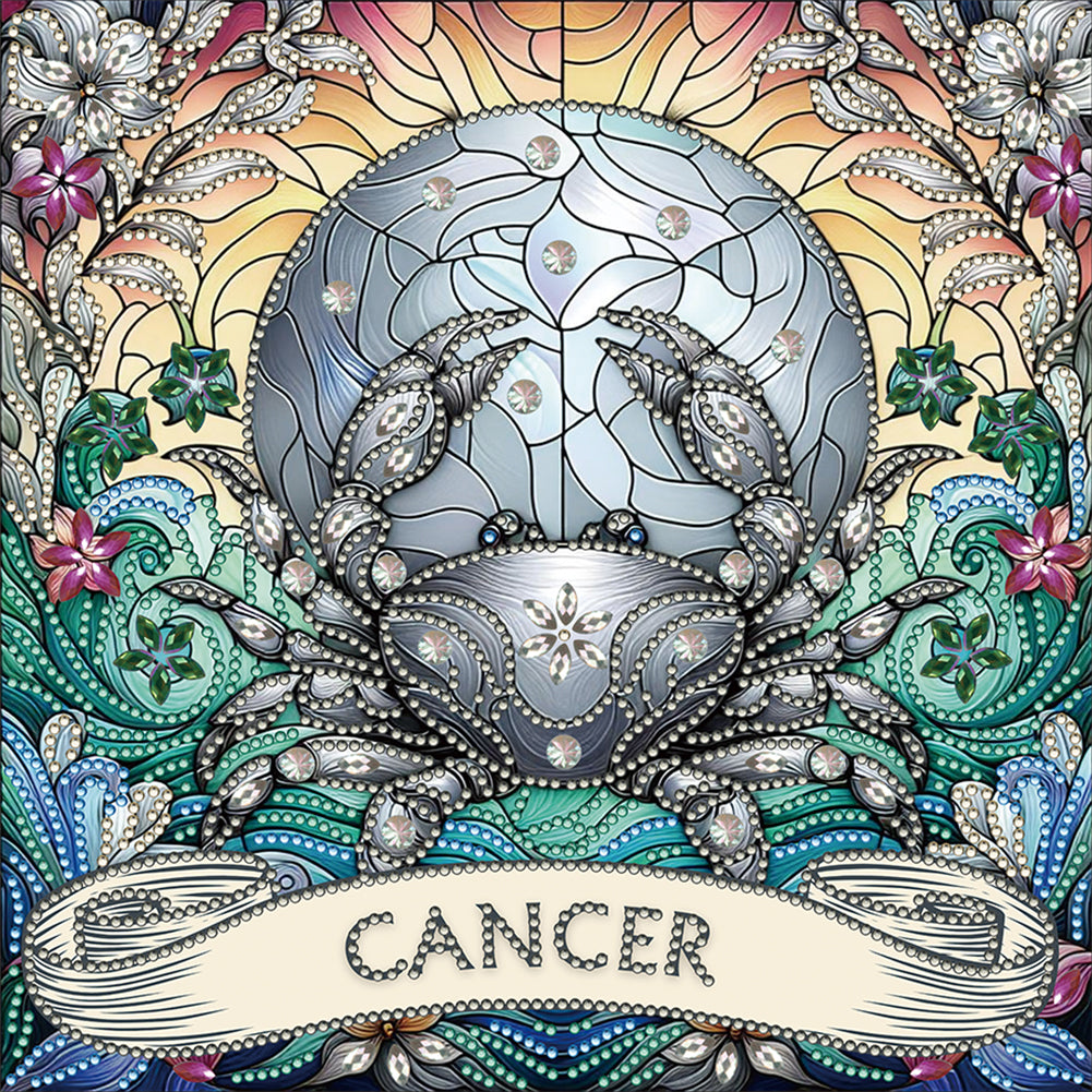 Diamond Painting - Partial Special Shaped - Zodiac Cancer (30*30CM)