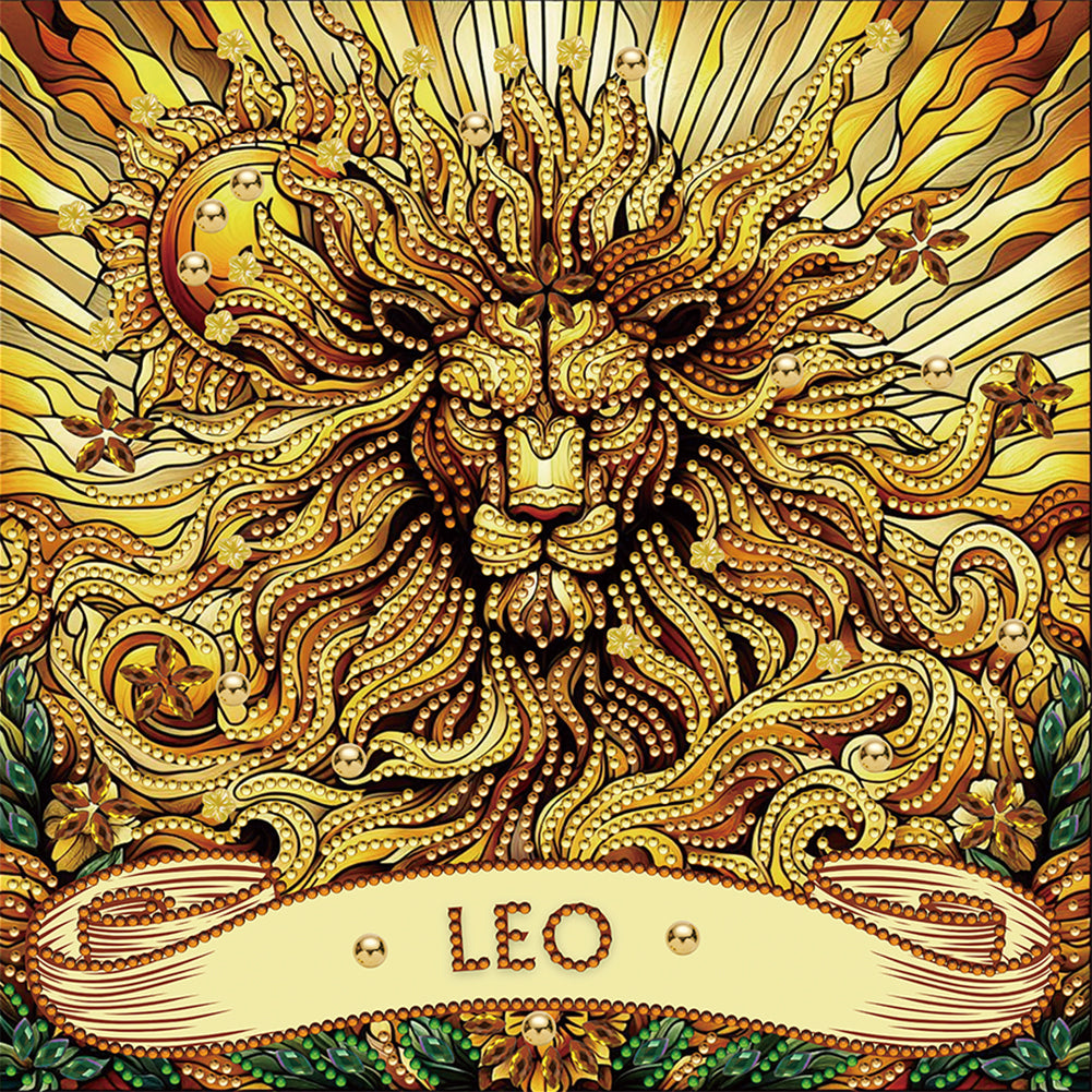 Diamond Painting - Partial Special Shaped - Zodiac Leo (30*30CM)