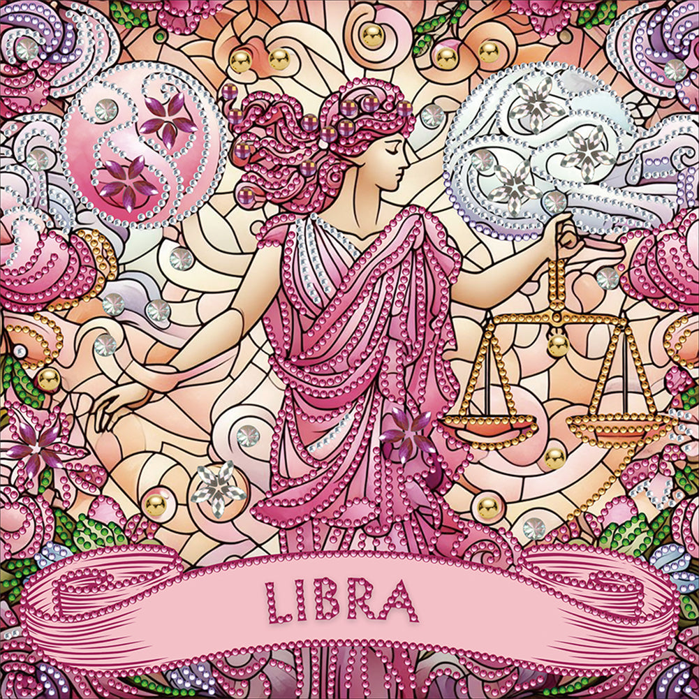 Diamond Painting - Partial Special Shaped - Zodiac Libra (30*30CM)