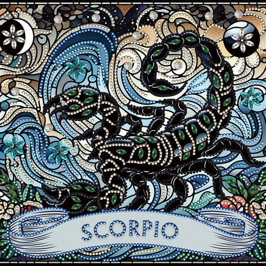 Diamond Painting - Partial Special Shaped - Zodiac Scorpio (30*30CM)