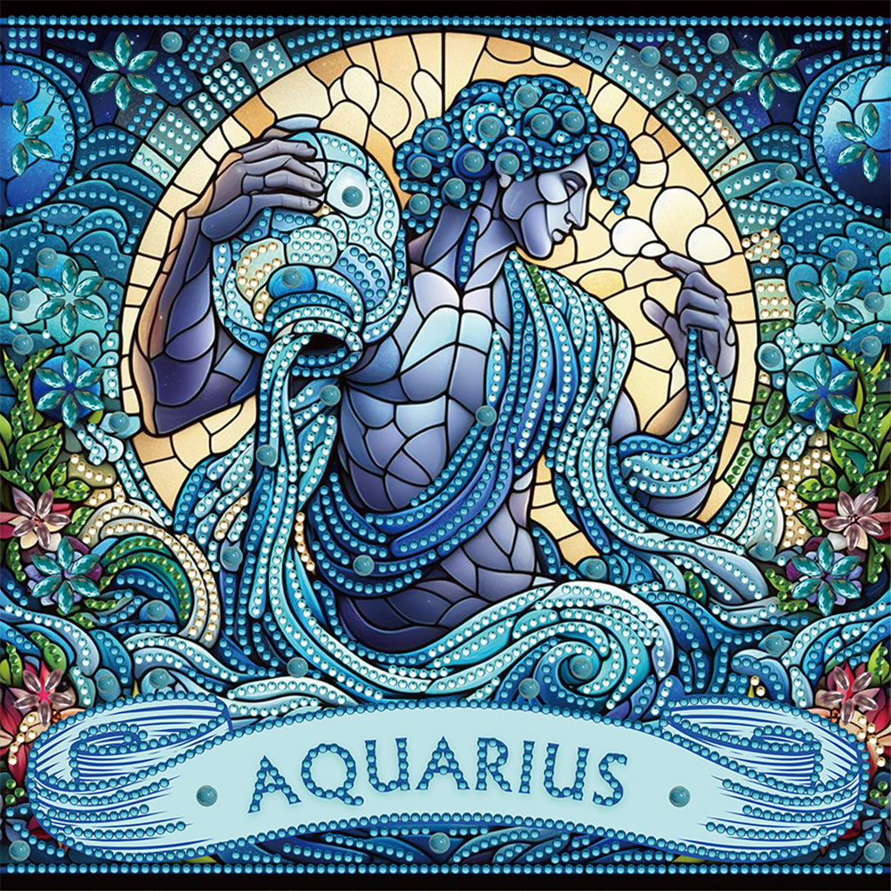 Diamond Painting - Partial Special Shaped - Zodiac Aquarius (30*30CM)