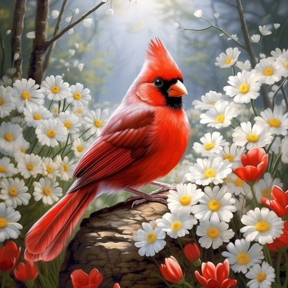 Diamond Painting - Full Round - Red Cardinal (30*30CM)