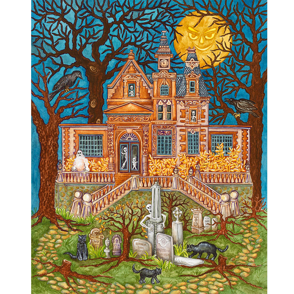 Diamond Painting - Full Round - Halloween Skull Party (40*50CM)