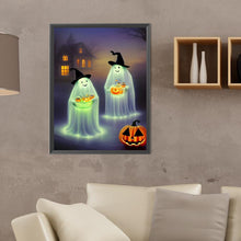 Load image into Gallery viewer, Diamond Painting - Full Round - Halloween Pumpkin Ghost (30*40CM)
