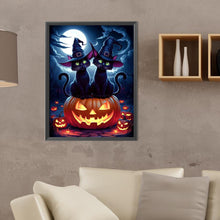 Load image into Gallery viewer, Diamond Painting - Full Round - Halloween Pumpkin Black Cat (30*40CM)
