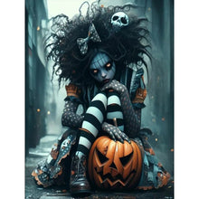 Load image into Gallery viewer, Diamond Painting - Full Round - Halloween Skull Girl (30*40CM)
