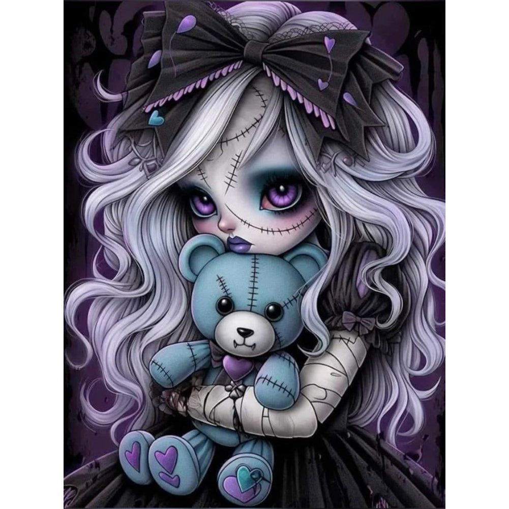 Diamond Painting - Full Round - Halloween Dark Girl (30*40CM)