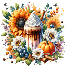 Load image into Gallery viewer, Diamond Painting - Full Round - Coffee and Autumn Pumpkin (40*40CM)
