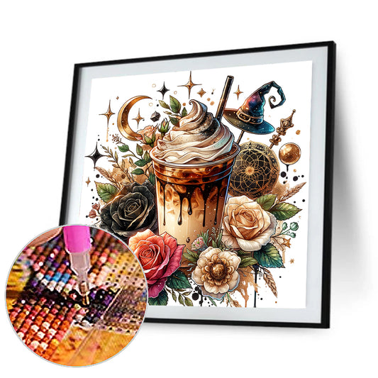 Diamond Painting - Full Round - Coffee and Flowers (40*40CM)