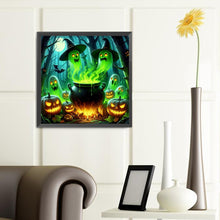 Load image into Gallery viewer, Diamond Painting - Full Round - Halloween green ghost (40*40CM)
