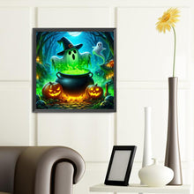 Load image into Gallery viewer, Diamond Painting - Full Round - Halloween green ghost (40*40CM)
