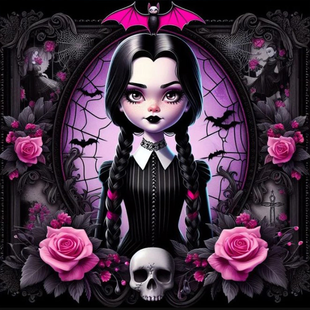 Diamond Painting - Full Round - Halloween Dark Girl (40*40CM)