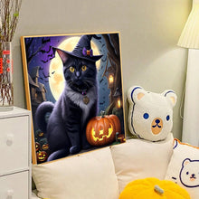 Load image into Gallery viewer, Diamond Painting - Full Round - Halloween Pumpkin Black Cat (40*40CM)
