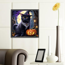 Load image into Gallery viewer, Diamond Painting - Full Round - Halloween Pumpkin Black Cat (40*40CM)
