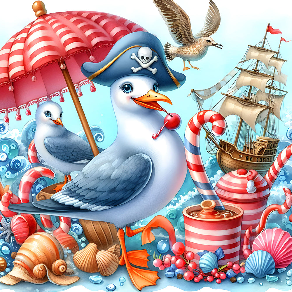 Diamond Painting - Full Round - Sea pigeons (30*30CM)