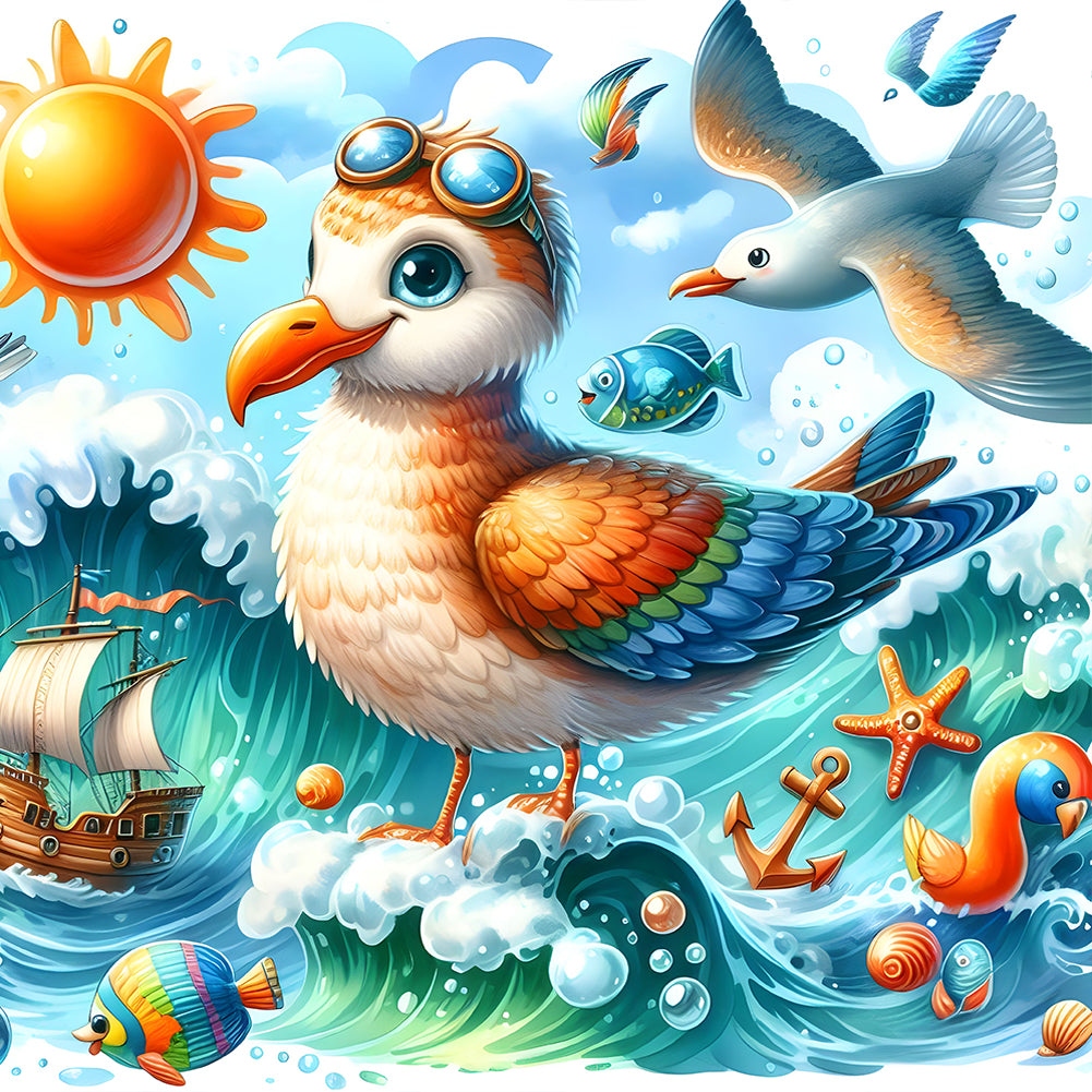 Diamond Painting - Full Round - Sea pigeons (30*30CM)