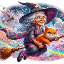 Load image into Gallery viewer, AB Diamond Painting - Full Round - Flying witch grandma (40*40CM)
