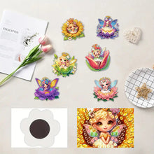 Load image into Gallery viewer, 6Pcs Acrylic Special Shape Cute Girls Fridge Stickers Diamond Art Magnets Decals
