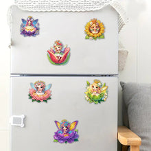 Load image into Gallery viewer, 6Pcs Acrylic Special Shape Cute Girls Fridge Stickers Diamond Art Magnets Decals
