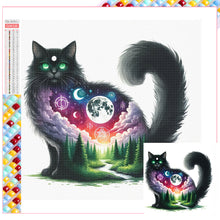 Load image into Gallery viewer, Diamond Painting - Full Square - Mysterious black cat (30*30CM)
