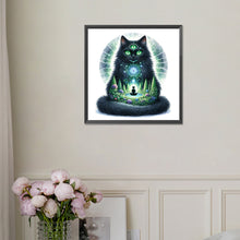 Load image into Gallery viewer, Diamond Painting - Full Square - Mysterious black cat (30*30CM)
