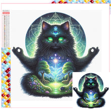 Load image into Gallery viewer, Diamond Painting - Full Square - Mysterious black cat (30*30CM)
