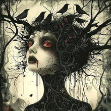 Load image into Gallery viewer, Diamond Painting - Full Round - Halloween crow witch (30*30CM)
