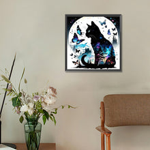 Load image into Gallery viewer, Diamond Painting - Full Round - Halloween black cat butterfly (30*30CM)
