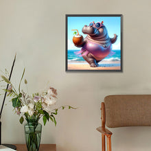 Load image into Gallery viewer, Diamond Painting - Full Round - Summer hippopotamus (30*30CM)
