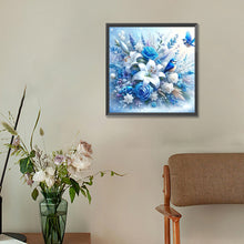 Load image into Gallery viewer, Diamond Painting - Full Round - Blue flower blue bird (30*30CM)
