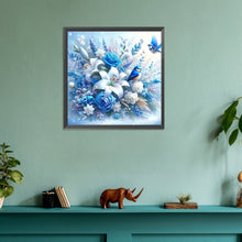 Load image into Gallery viewer, Diamond Painting - Full Round - Blue flower blue bird (30*30CM)
