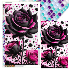 Load image into Gallery viewer, Diamond Painting - Full Round - Black and pink roses (40*70CM)
