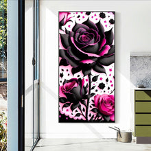 Load image into Gallery viewer, Diamond Painting - Full Round - Black and pink roses (40*70CM)
