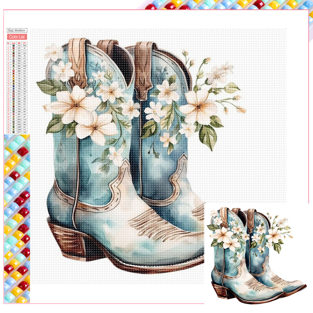 Diamond Painting - Full Square - Gardenia boots (30*30CM)